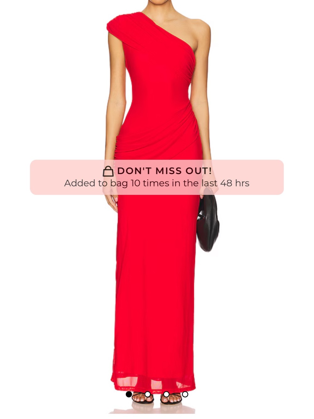 superdown One-Shoulder Red Ruched Column Gown